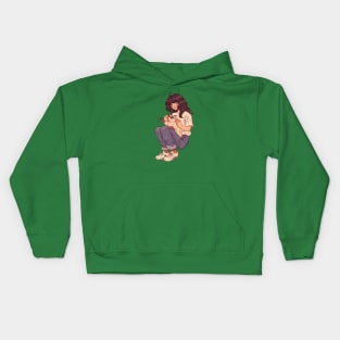 A Girl and Her Cat Kids Hoodie